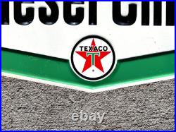 Vintage Old Texaco Diesel Chief Outboard Gasoline Pump Metal Sign Gas Oil Nice