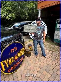 Vintage Old Texaco Diesel Chief Outboard Gasoline Pump Metal Sign Gas Oil Nice