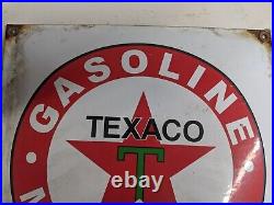 Vintage Old Texaco Motor Oil Porcelain Gas Station Gasoline Pump Sign
