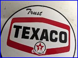 Vintage Old Texaco Products Gasoline Porcelain Gas Station Metal Pump Sign