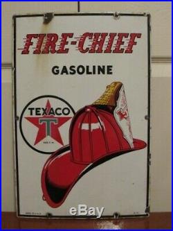 Vintage Original 1941 Texaco Fire Chief Gas Pump Advertising Sign Petroliana