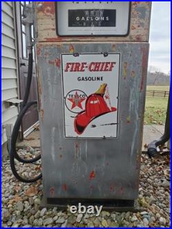 Vintage Original 1951 Porcelain Texaco Fire Chief Gas Pump Plate Sign Pontiac