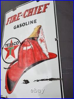 Vintage Original 1951 Porcelain Texaco Fire Chief Gas Pump Plate Sign Pontiac