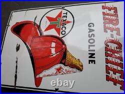 Vintage Original 1951 Porcelain Texaco Fire Chief Gas Pump Plate Sign Pontiac