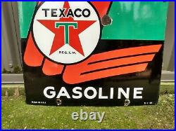 Vintage Original 1951 Texaco Sky Chief Porcelain Gas Pump Plate 12X18