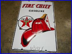 Vintage Original 1960 Texaco Fire Chief Porcelain Pump Sign