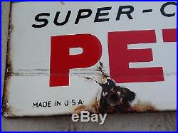 Vintage Original 1960 Texaco Sky Chief Su-Preme Petrox Porcelain Gas Pump Sign