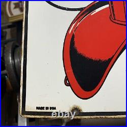 Vintage Original'55 Texaco Fire-Chief Gasoline Porcelain Gas Pump Sign 18x12