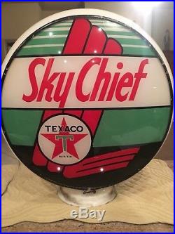 Vintage Original All Glass Texaco Sky Chief Gas Pump Globe