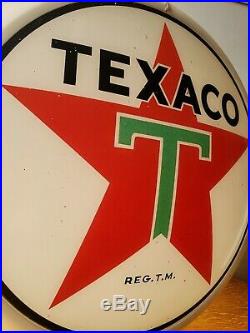 Vintage Original Glass Texaco Gas Pump Globe