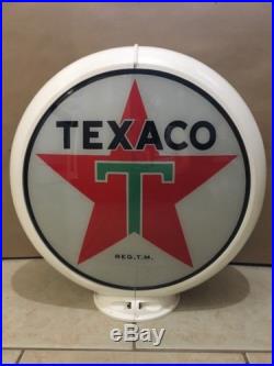 Vintage Original TEXACO GASOLINE GLOBE Glass Lens Sign Gas Pump