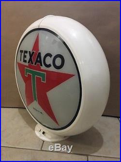 Vintage Original TEXACO GASOLINE GLOBE Glass Lens Sign Gas Pump