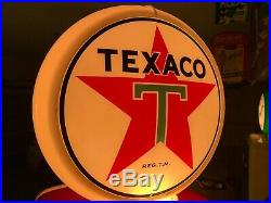 Vintage Original TEXACO Gas Pump Globe Sign REG. T. M. Marked C Lenses Capco Body