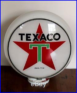 Vintage Original TEXACO Gill Milk Glass Gas Pump Globe Station Advertising Sign