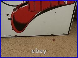 Vintage Original Texaco Fire Chief Porcelain Pump Plate Sign 1947