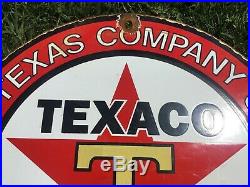 Vintage Original Texaco Gas Pump Sign Dated 10-6-33
