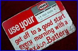 Vintage Original Texaco Gas Station Sign National Credit Card Advertising Vintage Original Texaco Gas Station Sign National Credit Card Advertising