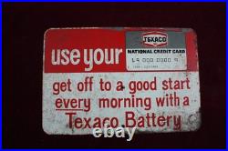 Vintage Original Texaco Gas Station Sign National Credit Card Advertising Vintage Original Texaco Gas Station Sign National Credit Card Advertising