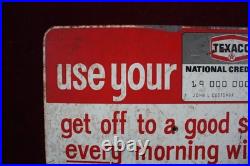 Vintage Original Texaco Gas Station Sign National Credit Card Advertising Vintage Original Texaco Gas Station Sign National Credit Card Advertising