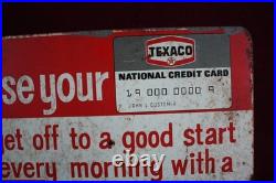Vintage Original Texaco Gas Station Sign National Credit Card Advertising Vintage Original Texaco Gas Station Sign National Credit Card Advertising