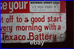 Vintage Original Texaco Gas Station Sign National Credit Card Advertising Vintage Original Texaco Gas Station Sign National Credit Card Advertising