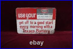 Vintage Original Texaco Gas Station Sign National Credit Card Advertising Vintage Original Texaco Gas Station Sign National Credit Card Advertising