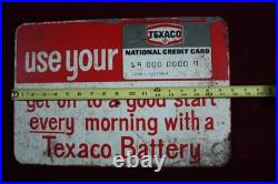 Vintage Original Texaco Gas Station Sign National Credit Card Advertising Vintage Original Texaco Gas Station Sign National Credit Card Advertising