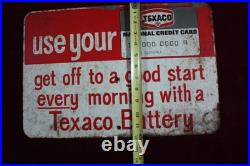 Vintage Original Texaco Gas Station Sign National Credit Card Advertising Vintage Original Texaco Gas Station Sign National Credit Card Advertising