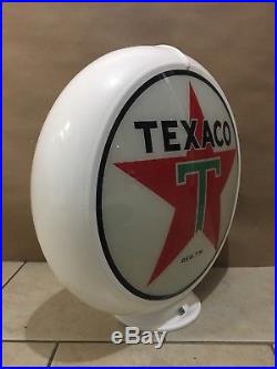 Vintage Original Texaco Gasoline Globe Glass lens Sign Gas Pump