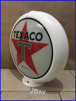 Vintage Original Texaco Gasoline Globe Glass lens Sign Gas Pump