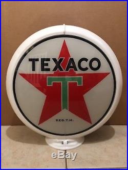 Vintage Original Texaco Gasoline Globe Glass lens Sign Gas Pump Star
