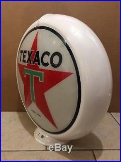 Vintage Original Texaco Gasoline Globe Glass lens Sign Gas Pump Star