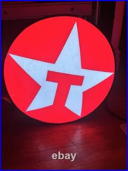 Vintage Original Texaco Lighted Gas Station Sign Untested -Gasoline Oil Garage