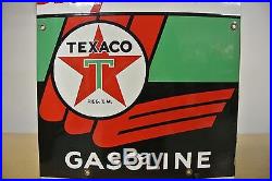 Vintage Original Texaco Sky Chief Gasoline Porcelain Gas Pump Plate Sign NR