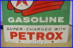 Vintage Original Texaco Sky Chief Su-Preme Porcelain Gas Pump Plate Sign NR