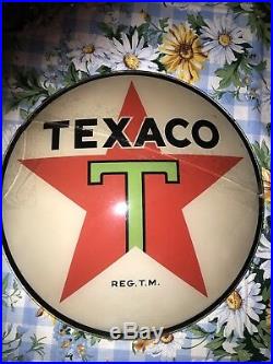 Vintage Originsl Texaco Gas Pump Globe Lens Black T
