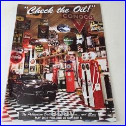 Vintage Porcelain Gasoline Magazine Motor Oil Gas Pump Porcelain Ad Sign