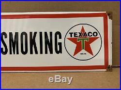 Vintage Porcelain Texaco No Smoking Sign Matches Lights Gas Pump Station Oil