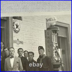 Vintage Postcard Real Photo Postcard RPPC Gas Station Shell Gas Pump Texaco Men