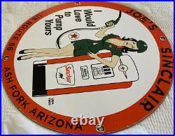 Vintage Sinclair Gasoline Porcelain Sign Gas Station Pump Plate Motor Oil Texaco