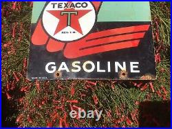 Vintage Sky Chief Porcelain Gas Pump Sign 18x12in