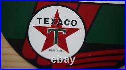 Vintage Sky Chief Texaco Porcelain Sign Gas Oil Pump Late Service Station Rare