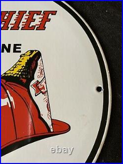 Vintage Style Texaco Fire Chief Gas Station Pump Plate Porcelain Sign 12 Inch