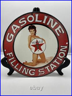 Vintage Style''texaco Gasoline'' Porcelain Pump Plate 12 Inch USA Vintage Style''texaco Gasoline'' Porcelain Pump Plate 12 Inch USA
