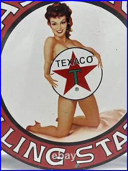 Vintage Style''texaco Gasoline'' Porcelain Pump Plate 12 Inch USA Vintage Style''texaco Gasoline'' Porcelain Pump Plate 12 Inch USA