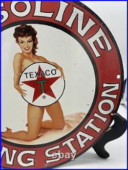 Vintage Style''texaco Gasoline'' Porcelain Pump Plate 12 Inch USA Vintage Style''texaco Gasoline'' Porcelain Pump Plate 12 Inch USA