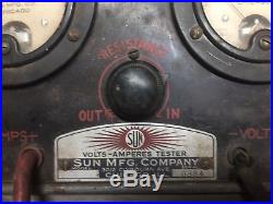 Vintage Sun Volts Amp Tester Gas Pump Station Texaco Sign Oil Gulf Standard Old