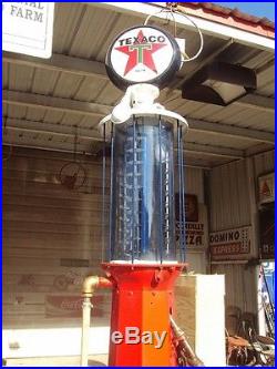 Vintage TEXACO GASOLINE Visible, Gravity Flow 10 Gallon FRY Eight Sided Gas Pump