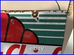 Vintage TEXACO SKY CHIEF 18x12 Porcelain Gas Pump Sign Pump Plate Texaco Sign