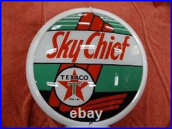 Vintage TEXACO SKY CHIEF GAS PUMP GLOBE original Capco frame body authentic
